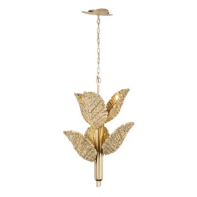 Varaluz Banana Leaf 6-light Chandelier In Antique Brass