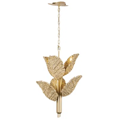 Varaluz Banana Leaf 6-lt Chandelier - French Gold/natural Seagrass