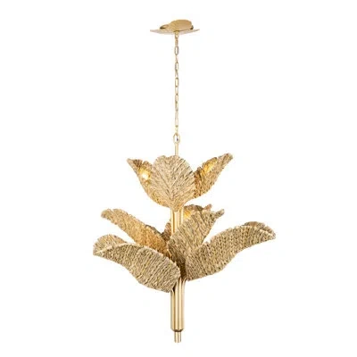 Varaluz Banana Leaf 9-light Chandelier In Gold