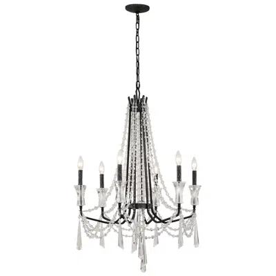Varaluz Barcelona 27" Wide Onyx Crystal 6-light Chandelier