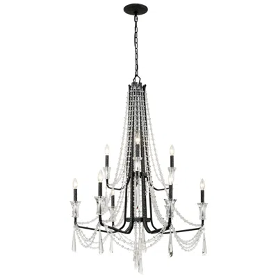 Varaluz Barcelona 34 1/2"w Onyx Crystal 9-light Chandelier
