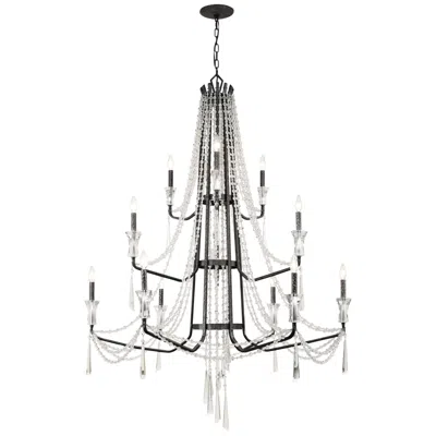 Varaluz Barcelona 44" Wide Onyx Crystal 12-light Chandelier