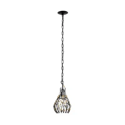 Varaluz Bask 1 - Light Teardrop Pendant In Black,gold