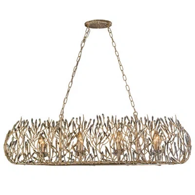 Varaluz Bask 6 - Light Kitchen Island Linear Pendant In Champagne