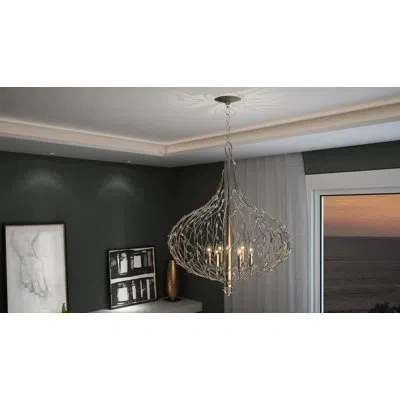 Varaluz Bask 6-light Unique / Statement Globe Chandelier In Champagne