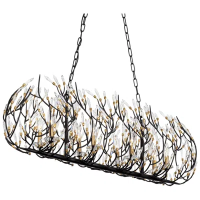 Varaluz Bask 8-lt Crystal Linear Pendant - Matte Black/french Gold
