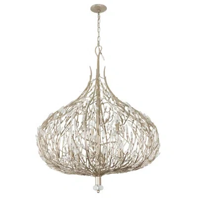 Varaluz Bask 9 - Light Unique / Statement Geometric Chandelier In Champagne