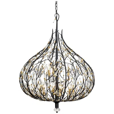 Varaluz Bask 9-lt Crystal Pendant - Matte Black/french Gold