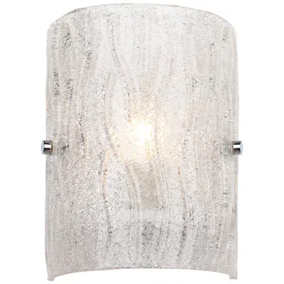 Varaluz Brilliance 8" High Modern Chrome Ice Glass Wall Sconce