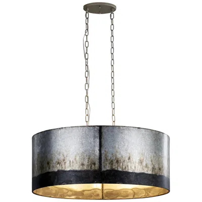 Varaluz Cannery 22" Wide 6-light Ombre Galvanized Oval Linear Pendant