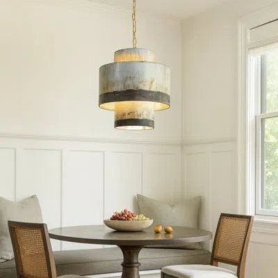 Varaluz Cannery 4-light Tall Pendant In Silver,ombre Galvanized