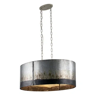 Varaluz Cannery 6-light Oval/linear Pendant In Silver,ombre Galvanized