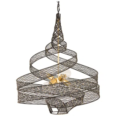 Varaluz Casa Flow 30" Wide Gold Matte Black 6-light Pendant
