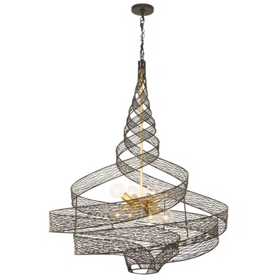 Varaluz Casa Flow 36" Wide Gold Matte Black 8-light Pendant