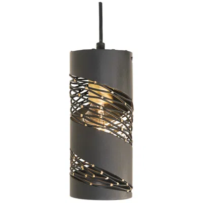 Varaluz Casa Flow 4" Wide Matte Black Gold Mini Pendant