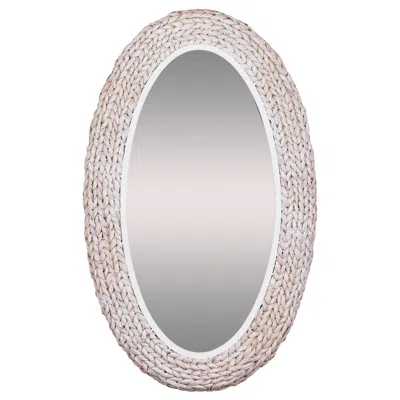 Varaluz Casa Varaluz Athena 24" X 40" Matte White/whitewash Seagrass Oval Wall