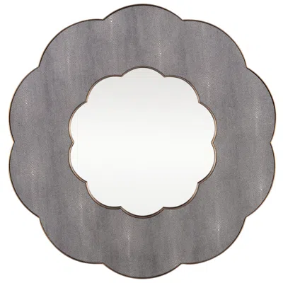 Varaluz Casa Varaluz Scallop Gray Shagreen/weathered Brass 36" Wall Mirror