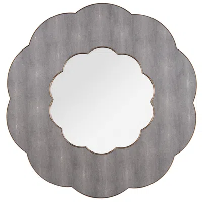 Varaluz Casa Varaluz Scallop Gray Shagreen/weathered Brass 54" Wall Mirror