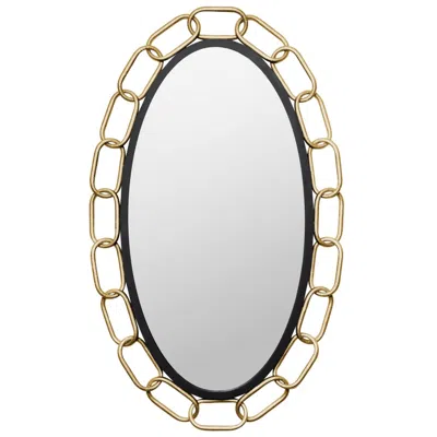 Varaluz Chains Of Love 24x40 Oval Wall Mirror - Matte Black/textured Gold