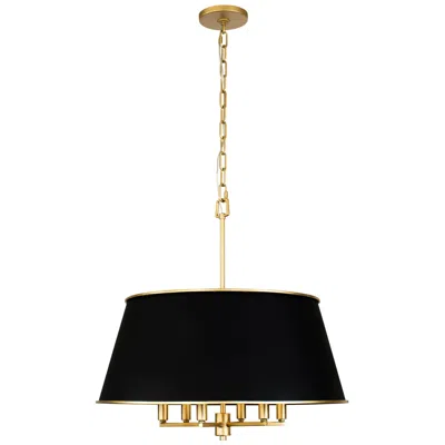 Varaluz Coco 24"w French Gold And Black 6-light Drum Pendant