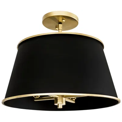 Varaluz Coco 4-lt Semi-flush - Matte Black/french Gold
