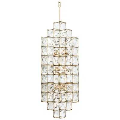 Varaluz Cubic 18 1/2"w Calypso Gold W/ Crystal Foyer Pendant
