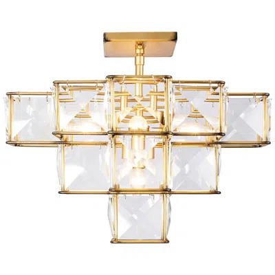 Varaluz Cubic 18.5" 5-light Calypso Gold Semi-flush Mount