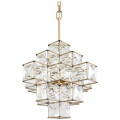 Varaluz Cubic 25.8" 6-light Calypso Gold Chandelier