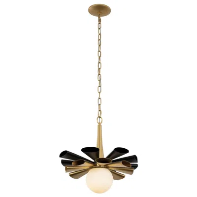 Varaluz Daphne 1-lt Medium Pendant - Matte Black/french Gold