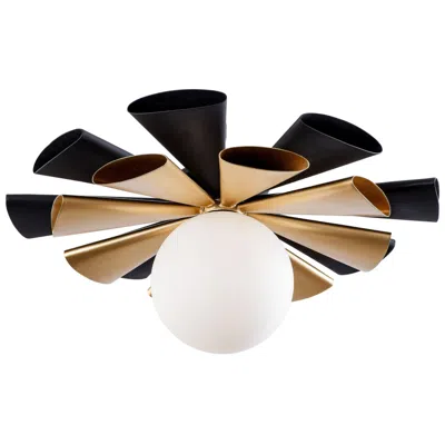 Varaluz Daphne 24" Wide Matte Black And French Gold Ceiling Light