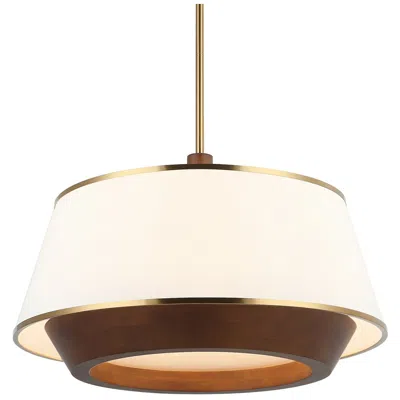 Varaluz Desert Flyer 26" Wide Satin Brass/medium Walnut 6-light Pendan