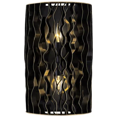 Varaluz Estela 16" H Matte Black Gold 2-light Wall Sconce