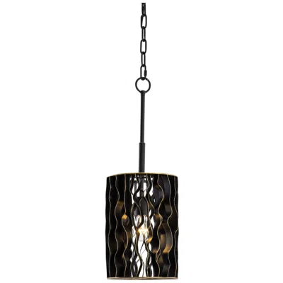 Varaluz Estela 1-lt Mini Pendant - Matte Black/french Gold