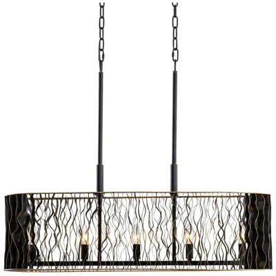 Varaluz Estela 5-lt Linear Pendant - Matte Black/french Gold