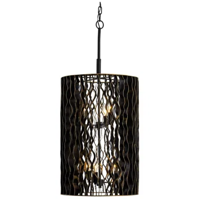 Varaluz Estela 6-lt Foyer - Matte Black/french Gold