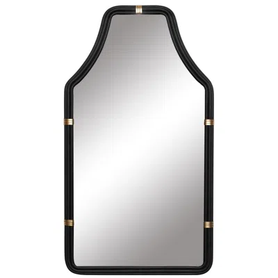 Varaluz Federal Case 22x40 Wall Mirror - Matte Black/french Gold