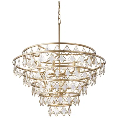 Varaluz Fleur 36" Wide French Gold 10-light Chandelier