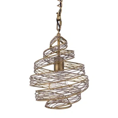 Varaluz Flow 1 Light Twist Mini Pendant In Hammered Ore