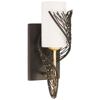 Varaluz Flow 14" Matte Black And French Gold Right-facing Wall Sconce