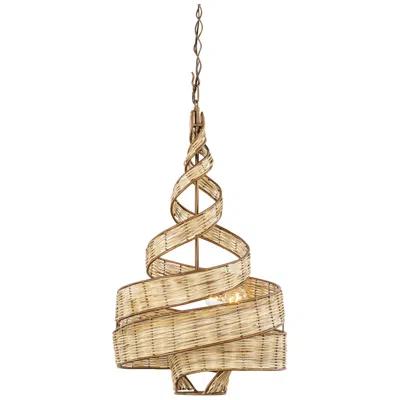 Varaluz Flow 18" Wide 3-light Modern Twist Natural Rattan  Pendant