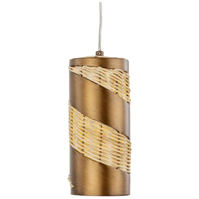 Varaluz Flow 1-lt Cylinder Mini Pendant - Baguette/natural Rattan