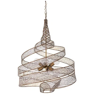 Varaluz Flow 26" Wide Hammered Ore Twist 6-light Modern Pendant