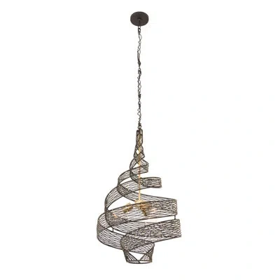 Varaluz Flow 3 Light Twist Pendant In Gray