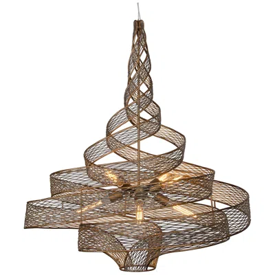 Varaluz Flow 30" Wide Hammered Ore Six-light Pendant Light