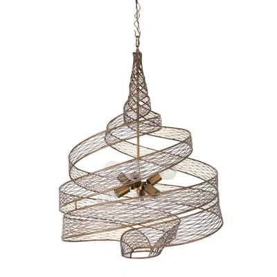 Varaluz Flow 6 Light Twist Pendant In Hammered Ore