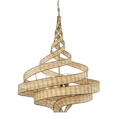 Varaluz Flow 8-light Pendant In Antique Brass;natural