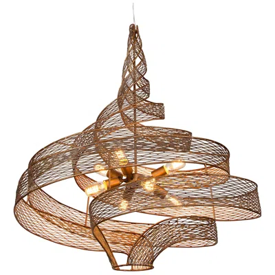 Varaluz Flow 8-light Twist Pendant - Hammered Ore