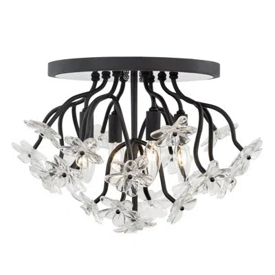 Varaluz Glass Semi Flush Mount In Matte Black