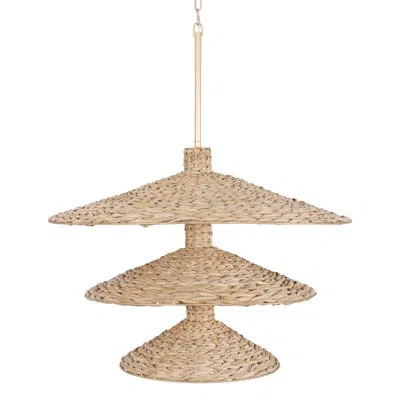 Varaluz Hilton Head 15-lt 3-tier Pendant - French Gold/natural Seagrass