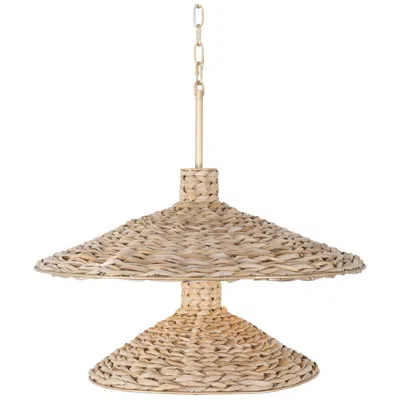 Varaluz Hilton Head 9-lt 2-tier Pendant - French Gold/natural Seagrass
